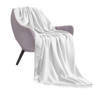 SOGA White Acrylic Knitted Throw Blanket Solid Fringed Warm Cozy Woven Cover Couch Bed Sofa Home Decor Blankets Blanket912 AU DEPOT Blankets - AU DEPOT