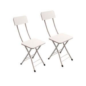 SOGA White Foldable Chair Space Saving Lightweight Portable Stylish Seat Home Decor Set of 2 ChairAS712 AU DEPOT - AU DEPOT