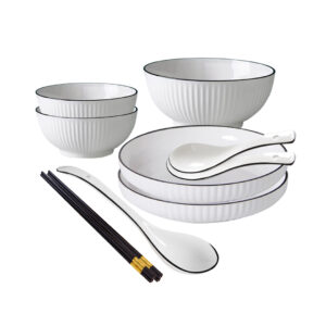 SOGA White Japanese Style Ceramic Dinnerware Crockery Soup Bowl Plate Server Kitchen Home Decor Set of 5, Kitchenware, Table Top, Dinnerware, Bowl, ,  - AU DEPOT 1