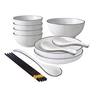 SOGA White Japanese Style Ceramic Dinnerware Crockery Soup Bowl Plate Server Kitchen Home Decor Set of 7 Bowl BowlG005 AU DEPOT Bowl - AU DEPOT