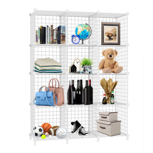 SOGA White Portable 12-Cube 3 Column Storage Organiser Foldable DIY Modular Grid Space Saving Shelf, Furniture, Storage & Shelving, Home Storage, , ,  - AU DEPOT 1