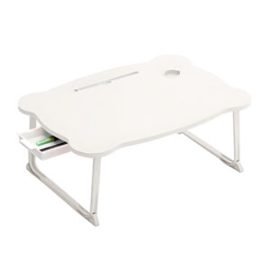 SOGA White Portable Bed Table Adjustable Folding Mini Desk With Mini Drawer and Cup Holder Home Decor BedTableM666 AU DEPOT - AU DEPOT