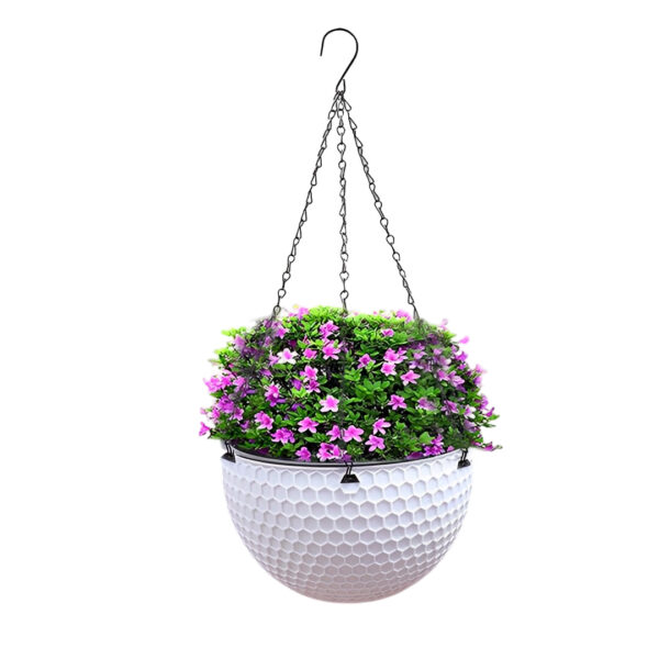 SOGA White Small Hanging Resin Flower Pot Self Watering Basket Planter Outdoor Garden Decor, Home & Living, Home Decor, Indoor Pots, Planters and Plant Stands, , ,  - AU DEPOT 1