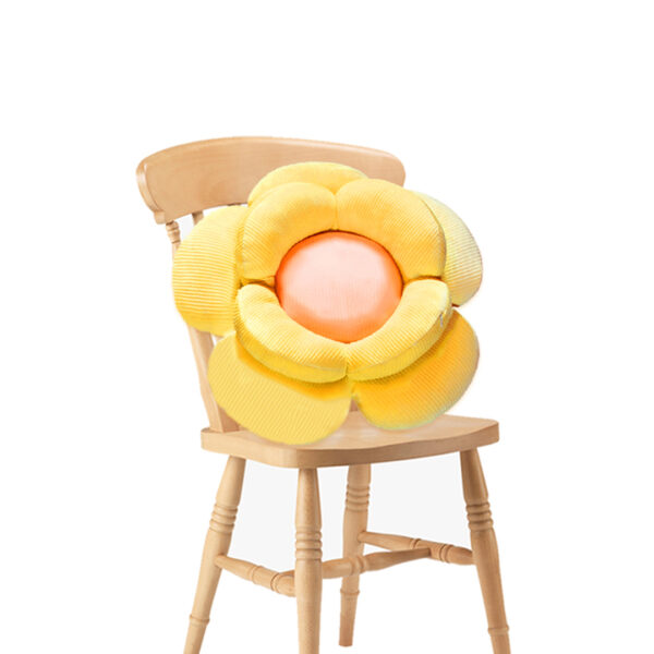 SOGA Yellow Double Flower Shape Cushion Soft Bedside Floor Plush Pillow Home Decor, Furniture, Living Room Furniture, Occasional Chairs, , ,  - AU DEPOT 1