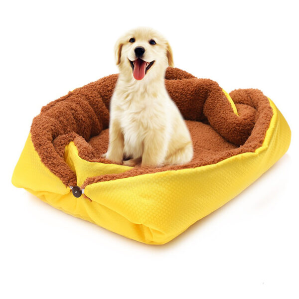 SOGA Yellow Dual-purpose Cushion Nest Cat Dog Bed Warm Plush Kennel Mat Pet Home Travel Essentials, Pet Supplies, Dogs, Carriers & Travel Products, , ,  - AU DEPOT 1