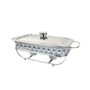 Soga 1.5L Lace Edge Dining Stove Silver Color Portable Dining Cooking Appliance for Kitchen Essential ChafingDish6V17 AU DEPOT - AU DEPOT