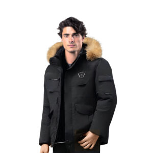 abbee Black 2XL Winter Fur Hooded Down Jacket Stylish Lightweight Quilted Warm Puffer Coat DJ 5858G AU DEPOT - AU DEPOT