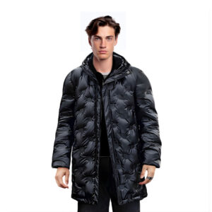 abbee Black 3XL Winter Hooded Glossy Overcoat Long Jacket Stylish Lightweight Quilted Warm Puffer Coat DJ 9809D AU DEPOT - AU DEPOT