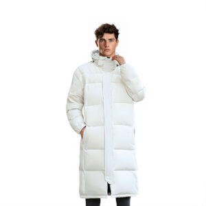 abbee White 2XL Winter Hooded Overcoat Long Jacket Stylish Lightweight Quilted Warm Puffer Coat DJ 659C AU DEPOT - AU DEPOT