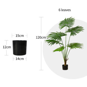 SOGA 120cm Artificial Natural Green Fan Palm Tree Fake Tropical Indoor Plant Home Office Decor, Home & Living, Home Decor, Artificial Plants, , ,  - AU DEPOT 2