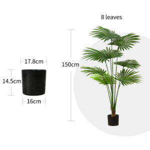 SOGA 150cm Artificial Natural Green Fan Palm Tree Fake Tropical Indoor Plant Home Office Decor, Home & Living, Home Decor, Artificial Plants, , ,  - AU DEPOT 2