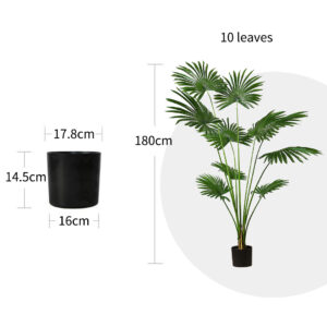 SOGA 180cm Artificial Natural Green Fan Palm Tree Fake Tropical Indoor Plant Home Office Decor, Home & Living, Home Decor, Artificial Plants, , ,  - AU DEPOT 2