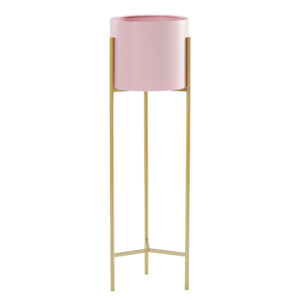 SOGA 2 Layer 60cm Gold Metal Plant Stand with Pink Flower Pot Holder Corner Shelving Rack Indoor Display FPotH62PNK AU DEPOT - AU DEPOT