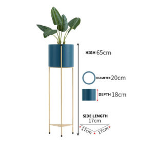 SOGA 2 Layer 65cm Gold Metal Plant Stand with Blue Flower Pot Holder Corner Shelving Rack Indoor Display, Home & Living, Home Decor, Indoor Pots, Planters and Plant Stands, , ,  - AU DEPOT 2