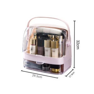 SOGA 2 Tier Pink Countertop Makeup Cosmetic Storage Organiser Skincare Holder Jewelry Storage Box with Handle, Home, Bathroom, Bathroom Accessories, Bathroom Storage, ,  - AU DEPOT 2