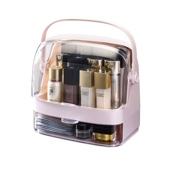 SOGA 2 Tier Pink Countertop Makeup Cosmetic Storage Organiser Skincare Holder Jewelry Storage Box with Handle, Home, Bathroom, Bathroom Accessories, Bathroom Storage, ,  - AU DEPOT 1