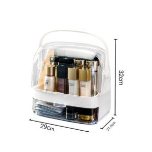 SOGA 2 Tier White Countertop Makeup Cosmetic Storage Organiser Skincare Holder Jewelry Storage Box with Handle, Home, Bathroom, Bathroom Accessories, Bathroom Storage, ,  - AU DEPOT 2