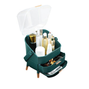 SOGA 29cm Green Countertop Makeup Cosmetic Storage Organiser Skincare Holder Jewelry Storage Box with Handle Bathroom Storage BathC110 AU DEPOT Bathroom Storage - AU DEPOT