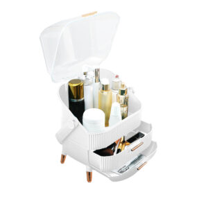 SOGA 29cm White Countertop Makeup Cosmetic Storage Organiser Skincare Holder Jewelry Storage Box with Handle Bathroom Storage BathC109 AU DEPOT Bathroom Storage - AU DEPOT