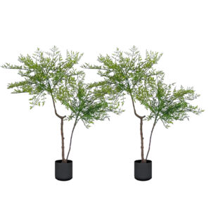 SOGA 2X 120cm Nandina Heavenly Bamboo Tree Artificial Plant Home Accent Decor APlantNTZ120X2 AU DEPOT - AU DEPOT