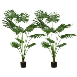 SOGA 2X 180cm Artificial Natural Green Fan Palm Tree Fake Tropical Indoor Plant Home Office Decor, Home & Living, Home Decor, Artificial Plants, , ,  - AU DEPOT 1