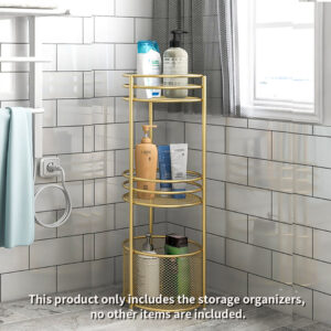 SOGA 2X 3 Tier Bathroom Freestanding Storage Shelf Multifunctional Display Rack Organiser with Basket Bathroom Storage FPotZWJ15X2 AU DEPOT 1 Bathroom Storage - AU DEPOT