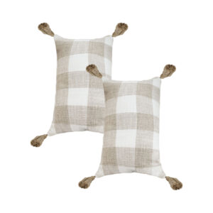 SOGA 2X 35CM Pillow Lumbar Cover Decorative Plaid Farmhouse Cushion Throw Pillow FrenchCushion204X2 AU DEPOT - AU DEPOT