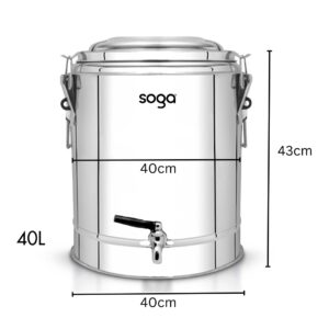 SOGA 2X 40L Stainless Steel Insulated Stock Pot Dispenser Hot & Cold Beverage Container With Tap, Home & Living, Kitchen & Dining, Barware, Spirit Dispensers, ,  - AU DEPOT 2