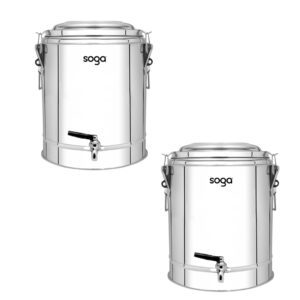 SOGA 2X 40L Stainless Steel Insulated Stock Pot Dispenser Hot & Cold Beverage Container With Tap, Home & Living, Kitchen & Dining, Barware, Spirit Dispensers, ,  - AU DEPOT 1