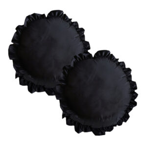 SOGA 2X 45X Butterfly Black Vintage Lotus Leaf Edge Round Throw Pillow FrenchCushion243X2 AU DEPOT - AU DEPOT