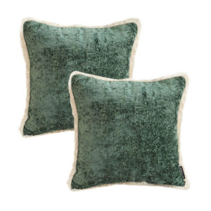 SOGA 2X 45cm Jade Green Home aesthetic chenille texture tassel square Throw Pillow FrenchCushion244X2 AU DEPOT - AU DEPOT