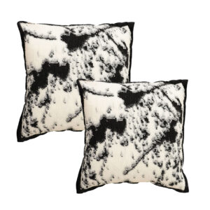 SOGA 2X 45cm Light Vintage Leopard Print Black White Ink Splatter Wide Edge SquareThrow Pillow FrenchCushion252X2 AU DEPOT - AU DEPOT