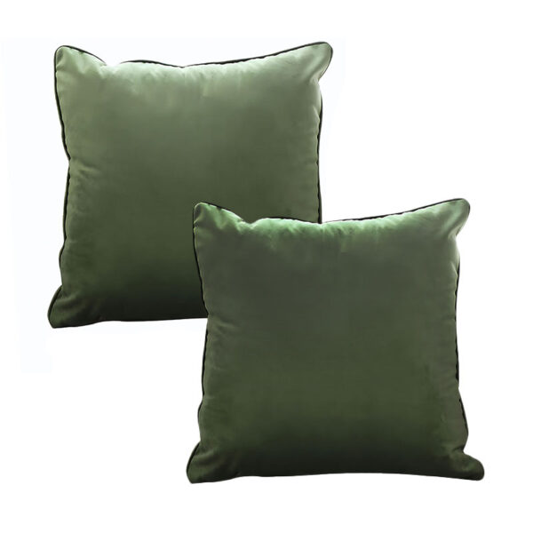 SOGA 2X 45cm Subtle Army Green Foliage Velvet Square Throw Pillow, Furniture, Living Room Furniture, Occasional Chairs, , ,  - AU DEPOT 1