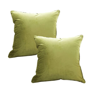 SOGA 2X 45cm Subtle Fluorescent Green Foliage Velvet Square Throw Pillow, Furniture, Living Room Furniture, Occasional Chairs, , ,  - AU DEPOT 1