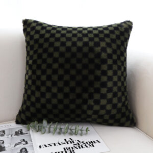 SOGA 2X 45cm Urban Light Luxury Pillow Dark Night Green Checkered Square Throw Pillow, Furniture, Living Room Furniture, Occasional Chairs, , ,  - AU DEPOT 2