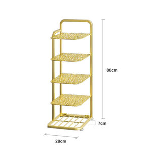 SOGA 2X 5 Tier Gold Plated Metal Shoe Organizer Space Saving Portable Footwear Storage Shelf FPotXJ12X2 AU DEPOT 5 - AU DEPOT