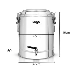 SOGA 2X 50L Stainless Steel Insulated Stock Pot Dispenser Hot & Cold Beverage Container With Tap, Home & Living, Kitchen & Dining, Barware, Spirit Dispensers, ,  - AU DEPOT 2