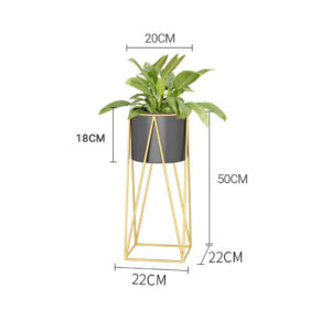 SOGA 2X 50cm Gold Metal Plant Stand with Black Flower Pot Holder Corner Shelving Rack Indoor Display, Home & Living, Home Decor, Indoor Pots, Planters and Plant Stands, , ,  - AU DEPOT 2