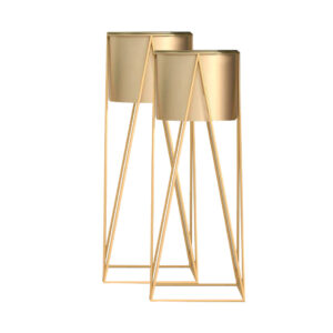 SOGA 2X 50cm Gold Metal Plant Stand with Gold Flower Pot Holder Corner Shelving Rack Indoor Display FPotH52GLDX2 AU DEPOT - AU DEPOT