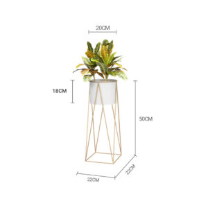 SOGA 2X 50cm Gold Metal Plant Stand with White Flower Pot Holder Corner Shelving Rack Indoor Display, Home & Living, Home Decor, Indoor Pots, Planters and Plant Stands, , ,  - AU DEPOT 2