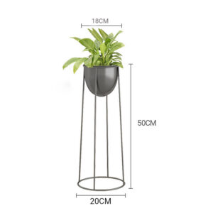 SOGA 2X 50cm Round Wire Metal Flower Pot Stand with Black Flowerpot Holder Rack Display, Home & Living, Home Decor, Indoor Pots, Planters and Plant Stands, , ,  - AU DEPOT 2