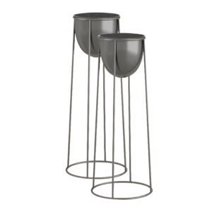 SOGA 2X 50cm Round Wire Metal Flower Pot Stand with Black Flowerpot Holder Rack Display FPotH52RoundBLKX2 AU DEPOT - AU DEPOT