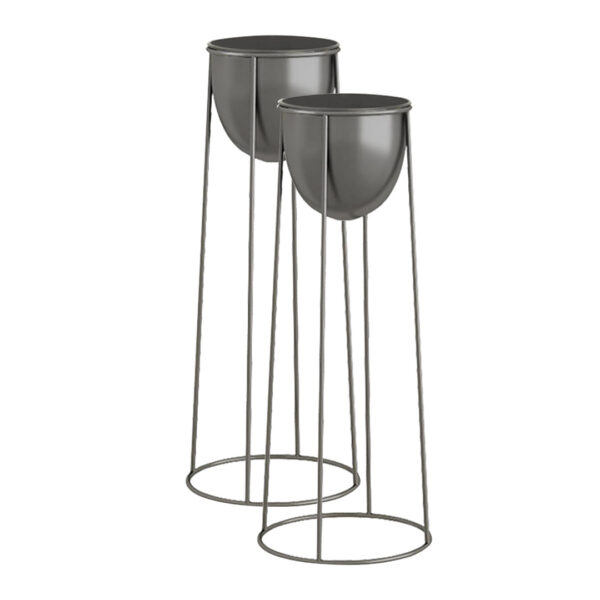 SOGA 2X 50cm Round Wire Metal Flower Pot Stand with Black Flowerpot Holder Rack Display, Home & Living, Home Decor, Indoor Pots, Planters and Plant Stands, , ,  - AU DEPOT 1