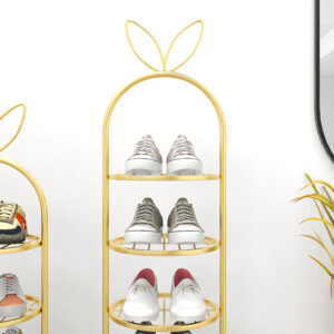 SOGA 2X 6 Tier Bunny Ears Shape Gold Plated Metal Shoe Organizer Space Saving Portable Footwear Storage Shelf, Furniture, Storage & Shelving, Shoe Storage, , ,  - AU DEPOT 5