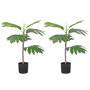 SOGA 2X 60cm Artificial Natural Green Split Leaf Philodendron Tree Fake Tropical Indoor Plant Home Office Decor APlantMBS606X2 AU DEPOT - AU DEPOT