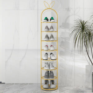 SOGA 2X 7 Tier Bunny Ears Shape Gold Plated Metal Shoe Organizer Space Saving Portable Footwear Storage Shelf, Furniture, Storage & Shelving, Shoe Storage, , ,  - AU DEPOT 2