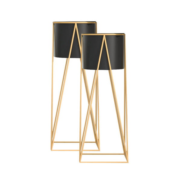 SOGA 2X 70cm Gold Metal Plant Stand with Black Flower Pot Holder Corner Shelving Rack Indoor Display, Home & Living, Home Decor, Indoor Pots, Planters and Plant Stands, , ,  - AU DEPOT 1