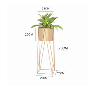 SOGA 2X 70cm Gold Metal Plant Stand with Gold Flower Pot Holder Corner Shelving Rack Indoor Display, Home & Living, Home Decor, Indoor Pots, Planters and Plant Stands, , ,  - AU DEPOT 2