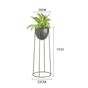 SOGA 2X 70cm Round Wire Metal Flower Pot Stand with Black Flowerpot Holder Rack Display, Home & Living, Home Decor, Indoor Pots, Planters and Plant Stands, , ,  - AU DEPOT 2