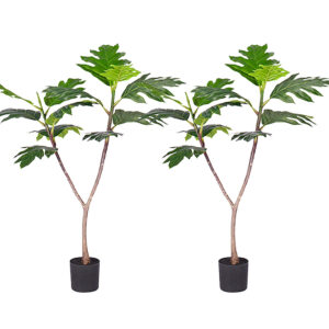 SOGA 2X 90cm Artificial Natural Green Split Leaf Philodendron Tree Fake Tropical Indoor Plant Home Office Decor APlantMBS90121X2 AU DEPOT - AU DEPOT